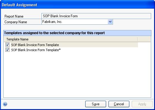 CHAPTER 24 WORD TEMPLATE MAINTENANCE 5. Select the company in the list for which you are setting the default template, and then click Set Default. 6.