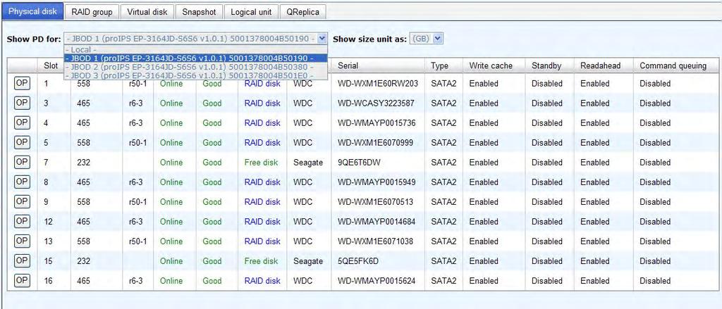 4.2 Connecting JBOD to RAID Controller iscsi RAID controller suports SAS JBOD expansion to connect extra SAS dual JBOD controller.