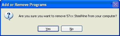 From the Windows taskbar, select Start > Control Panel > Add or Remove Programs. 3. Select the SteelVine SteelVine Storage Reference Design Manager program and click Remove. 4.