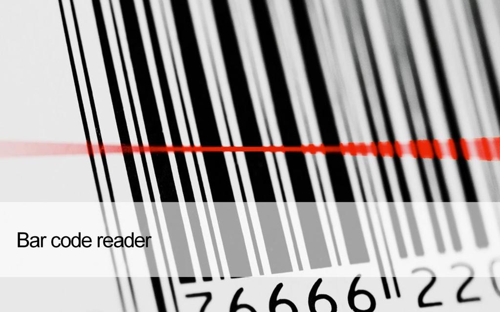 Bar code readers read information coded in printed bars, usually numeric codes.