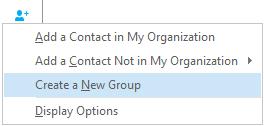 Create a group Set up a group for each team you work with so you quickly see who s available, or communicate with the entire team at once.. Click the Add a Contact button.. Select Create a New Group.