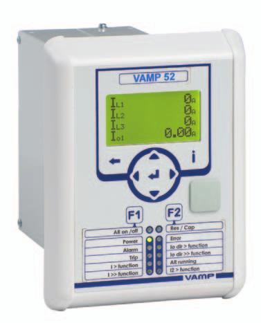 VAMP 50 series protection relays VAMP 52 feeder and motor protection relay VAMP 52 is a multi protection relay used for LV and MV feeders in industrial or utility applications.
