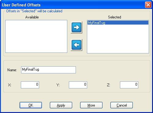 Control The operator can on-the-fly change which objects to use for the calculation and the