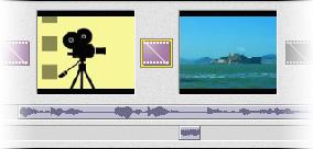 2.3 EFFECTS The third step in the creation process lets you add cool scene transitions between each still image or video component on the Storyboard. There are two tabs: Transitions and Themes. 2.3.1 TRANSITIONS Transitions are effects that occur as one movie component changes to another.