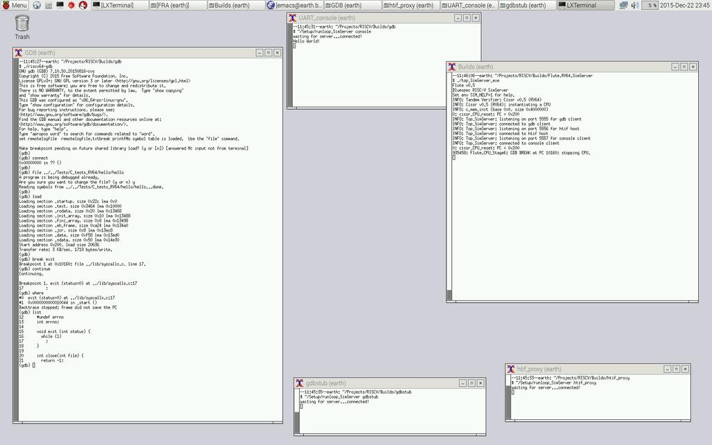 Screenshot: Development/Verification Environment UART console ( Hello World!