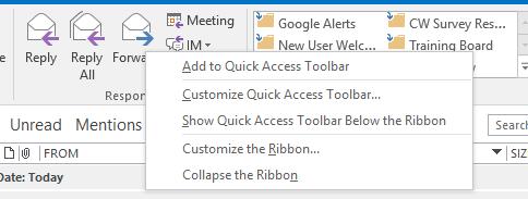 Customize the Quick Access Toolbar The Quick Access Toolbar is a customizable toolbar that contains a set of commands that are independent of the tab on the ribbon that is currently displayed.