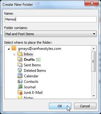 Step 2: Select the desired location for the folder and then click the New Folder command.