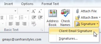 You can also include basic formatting and hyperlinks. Step 5: When you're satisfied with the signature, click OK.