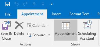 Step 1: To create a reminder, simply set a reminder time on the Ribbon when creating a new appointment. Reminder Button Step 2: The reminder will appear in a pop-up dialog box at the scheduled time.