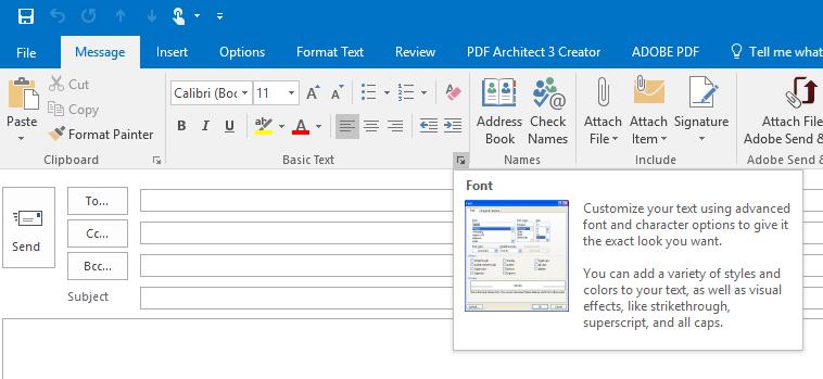 In Outlook, different tabs display depending on the Outlook application you are working in. In addition, you can display the Developer tab, and you might see an Add-Ins tab.