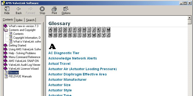 Step 2: Step 3: Click Glossary button in the Contents tab Click an alphabetic button to narrow your search Figure 7-4.