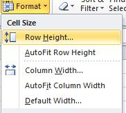 Formatting Cells: The cell width and height will usually need to be adjusted to view all the information entered into a cell.