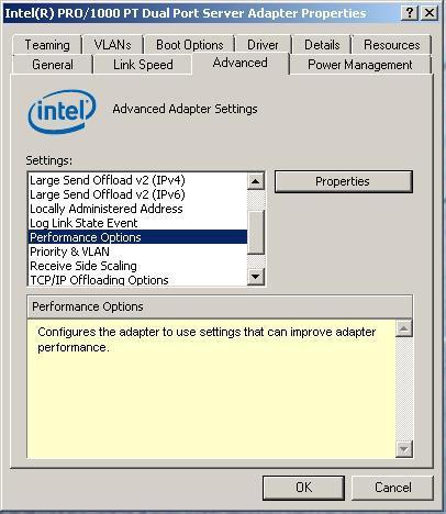 To set the Intel NIC Receive / Transmit buffers: Go to device manager and select each instance of the network adapter device which will be used for ISIS