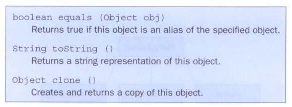 30 The Object Class Some methods