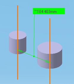 Defining Measure Types Between (default type): measures distance and, if applicable, angle between selected items.