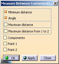 Page 166 Customizing lets you choose what distance you want to measure: Minimum distance (and angle if applicable) Maximum distance Maximum distance from 1 to 2.