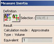 Page 205 Inertia Equivalents If your document contains inertia equivalents set using Knowledgeware capabilities, then the Inertia command will not calculate the inertia properties of the selected