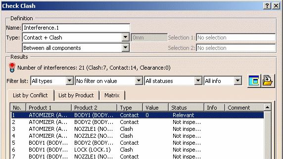 Page 21 Detecting Clashes This task shows you how to detect contacts and clashes between all the components in your document. 1.
