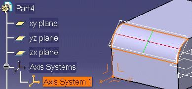 The Inertia / Axis System tab in the Measure Inertia dialog box becomes available. 3. Click the Inertia / Axis System tab. 4. Select the Select axis system checkbox. 5.