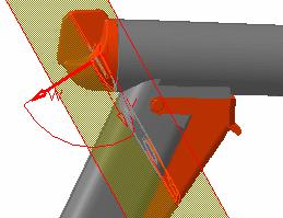 This task illustrates how to position a section plane with respect to a geometrical target. Insert the following cgr files: ATOMIZER.cgr, BODY1.cgr, BODY2.cgr, LOCK.cgr, NOZZLE1.cgr, NOZZLE2.