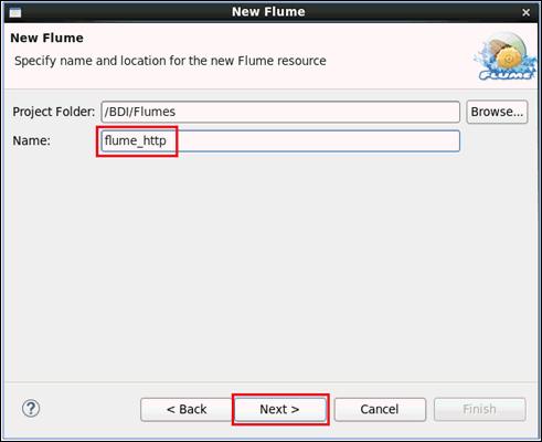 Creating and Running a Flume Configuration The New Flume dialog opens, as shown in the