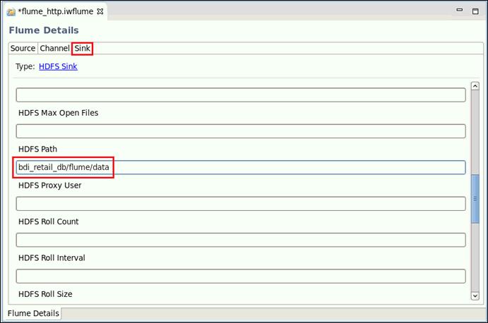 1. iway Big Data Integrator Getting Started Lab 8. Click the Sink tab, as shown in the following image. 9.