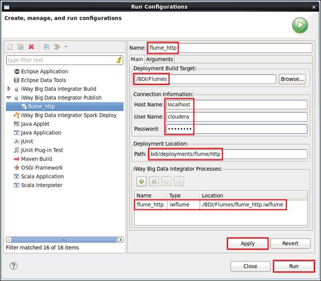 1. iway Big Data Integrator Getting Started Lab The Create, manage, and run configurations pane opens, as shown in the following image. 13.