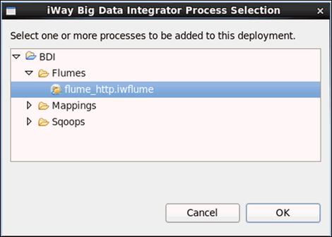 Creating and Running a Flume Configuration iway Big Data Integrator Processes: flume_http iwflume /BDI/Flumes/flume_http.