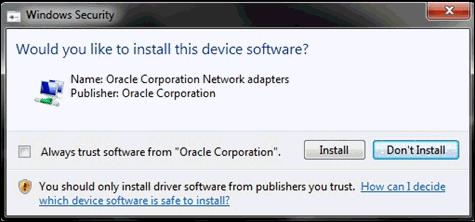 1. iway Big Data Integrator Getting Started Lab Windows Security Message #2 (Oracle Corporation Network Adapters): Windows Security Message #3 (Oracle