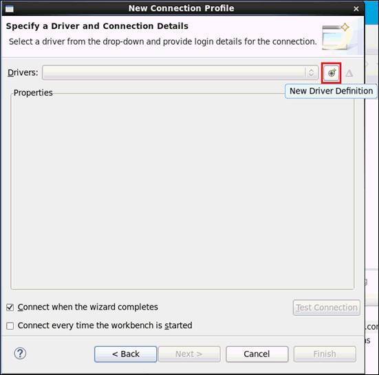 Configuring a Hive Database Connection The Specify a Driver and Connection Details pane opens, as shown in the