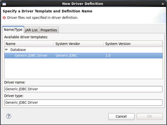 1. iway Big Data Integrator Getting Started Lab The New Driver Definition pane opens, as shown in the following image. 5.