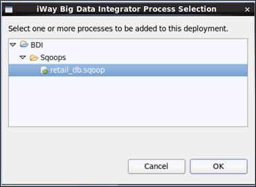 Creating and Running a Sqoop Configuration Note: To specify the value for the iway Big Data Integrator Processes area, click the green plus sign icon