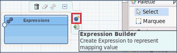 Hover over the right corner of the Expressions object and click the