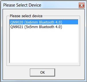 6.2.1 Change GPIO function 6.2.1.1 Step 1: Open QN902xDriverTool and select the right device; see Figure 35. Fig 35.