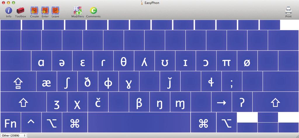 Figure 4: The same keyboard as Figure 3, in dead key state 3.3. Loading Keyboards into THE Operating System. While you are working on a keyboard, the changes you make do not immediately take effect.