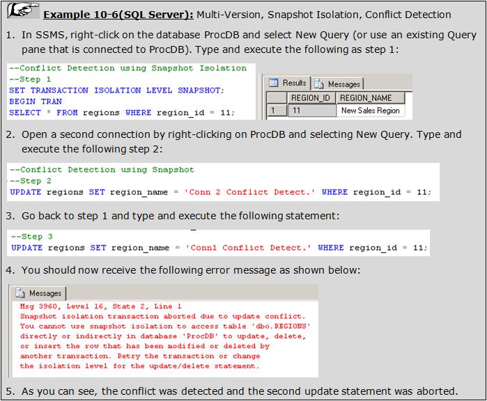 273 Multi-Version, Read Committed Snapshot Read committed isolation level based on multi-version database.