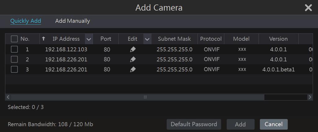 Click the main menus on the top of the camera management interface to go to corresponding interfaces. Refer to the picture below.