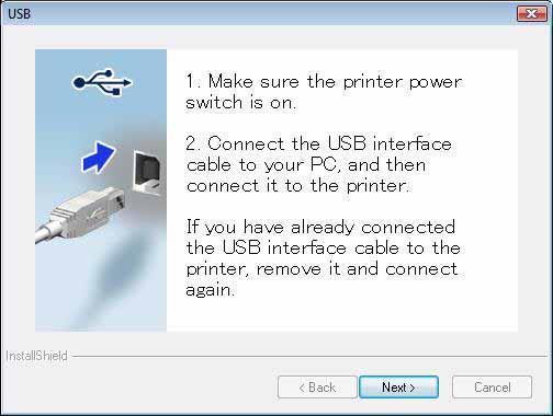 For USB interface cable users 7- Choose Local Printer with USB cable and click