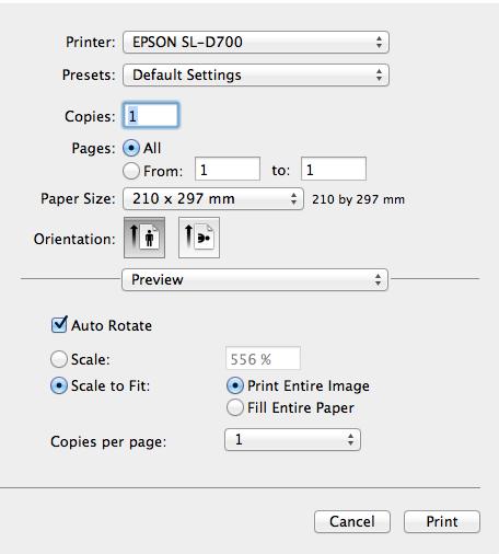 Printer Driver Functions Settings Screen (Mac OS X) Page Setup Screen On the Page Setup screen you can set the paper size and direction.