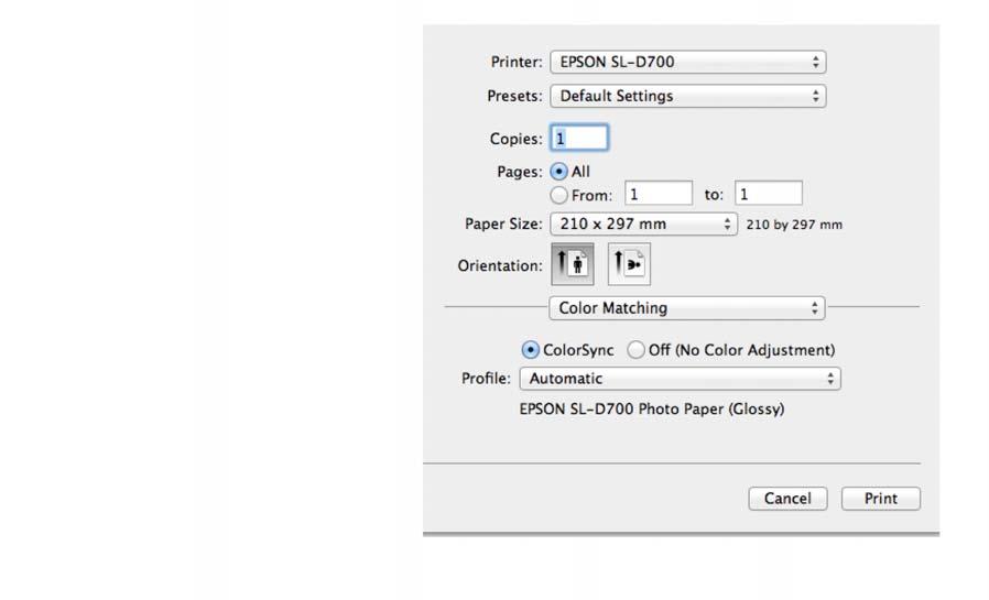 Various Print Functions Example of Adobe Photoshop CS6 Open the Print Settings screen. Select Normal Printing from Color Management. Select Printer Manages Colors in Color Handling.