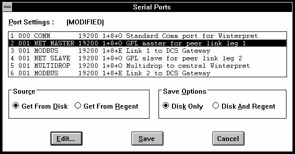 Configuring the Regent Serial Ports for GPL Communications In each Regent project, use the Serial Ports command from the Project Editor s Definitions Menu to define the serial ports used for GPL
