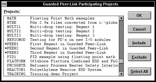 variable s description. Configuring the Guarded Peer-Link is a three step process. Step 1: Select the projects that will participate in the GPL communications.