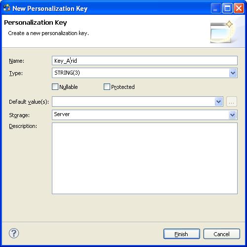 Navigator and select New-> Personalization Key. 2.