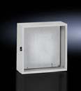 Doors/locks Viewing panels/operating panels Viewing window For mounting on AE instead of door Surfaces Front panel: Aluminium, natural anodised Glass panel: Acrylic Protection category: IP 54 to IEC