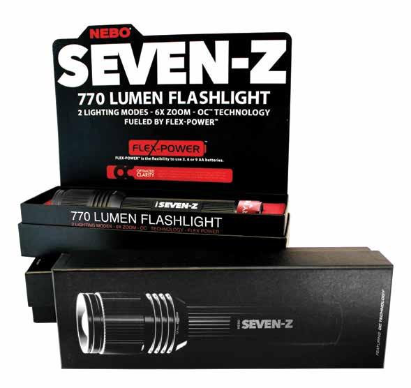 770 LUMEN FLASH You asked; we delivered. The SEVEN-Z is the answer to the demands for a high-lumen flashlight...770 lumens to be exact!