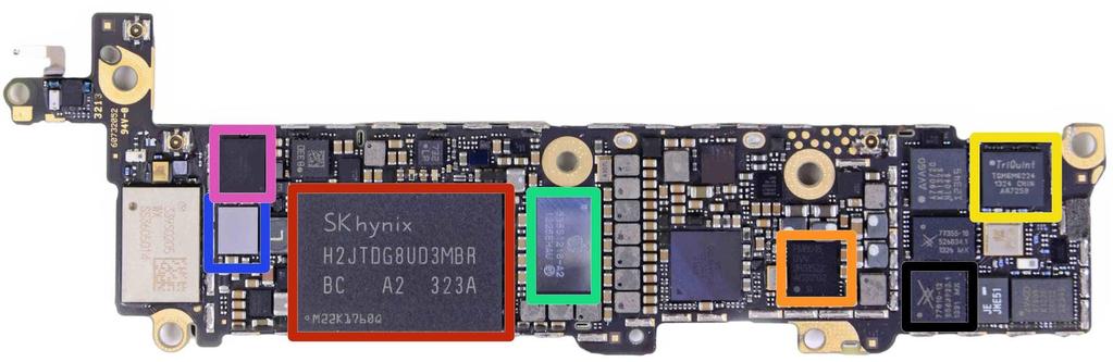 iphone 5S Apple M7 Co-processor Apple A7 Application Processor & 1GB LPDDR3