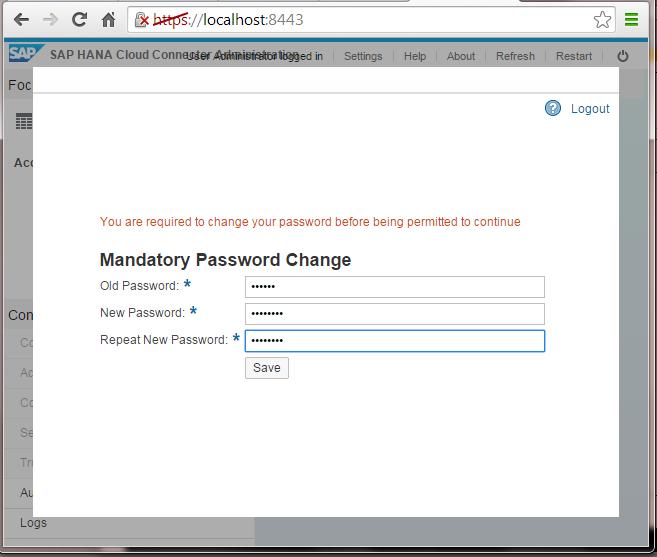 Password Change You are required to change the Administrator password before continuing