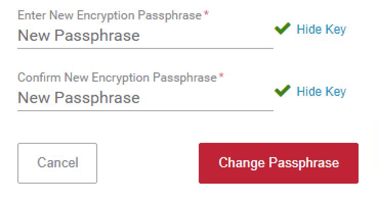 Transparent to the user, background processes create a new authentication key based on the new passphrase and salt data.