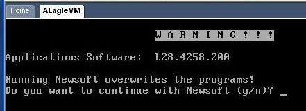 When the warning displays about Newsoft overwriting programs, type a Y