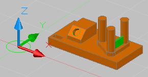 Exercise: Work with the UCS In this exercise, you use the options of the UCS command to create 2D and 3D geometry on different planes of a solid model.